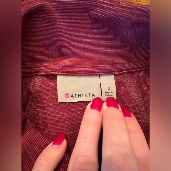 Athleta Striated Hope Jacket Womens S Full Zip Chianti Red Yoga Run Travel - Picture 4 of 6